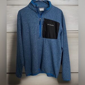 Men's Columbia 1/2 Zip Pullover Sweater Heather Blue Size M